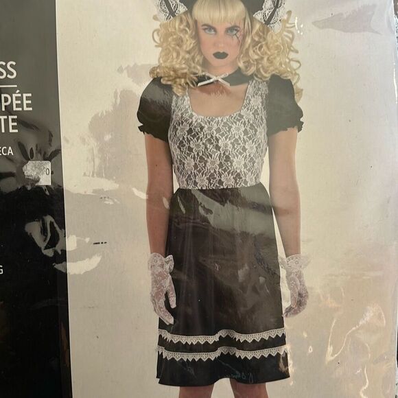Creepy Doll Dress Gothic Halloween Costume L/XL - Picture 3 of 6